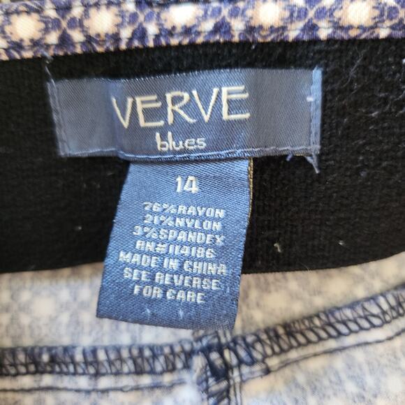 Verve Blue Blue Straight Leg Stretch Pants Stretch Waistband Pants Size 14 - Picture 3 of 4